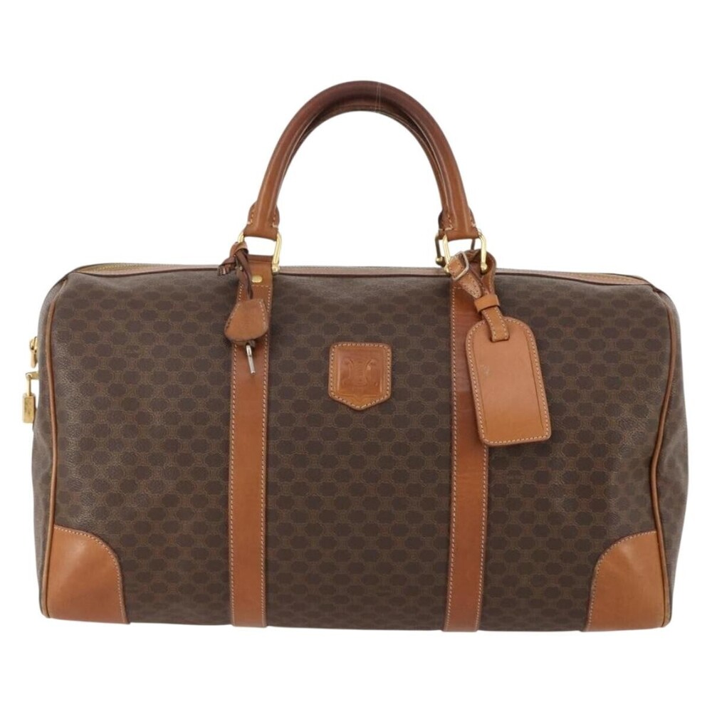Celine Vintage Macadam Boston Canvas and Leather